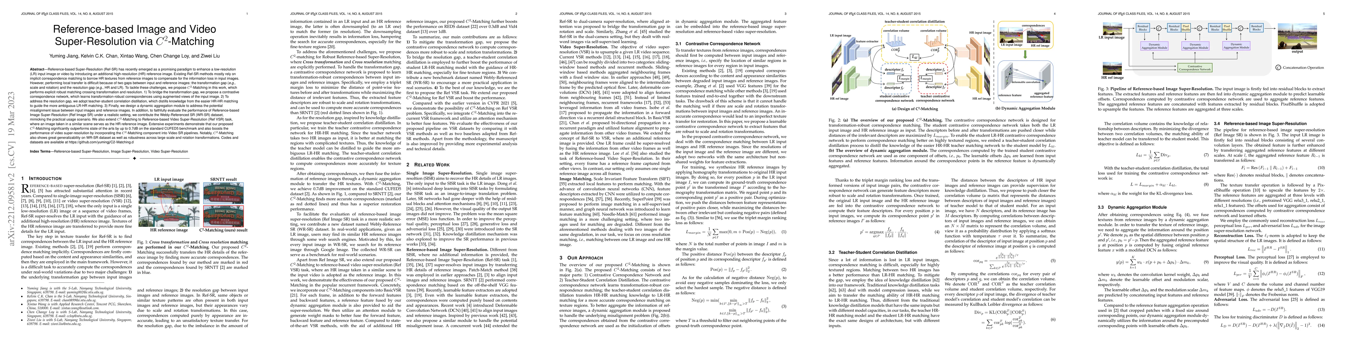 Thumbnail for Reference-based Image and Video Super-Resolution via C2-Matching