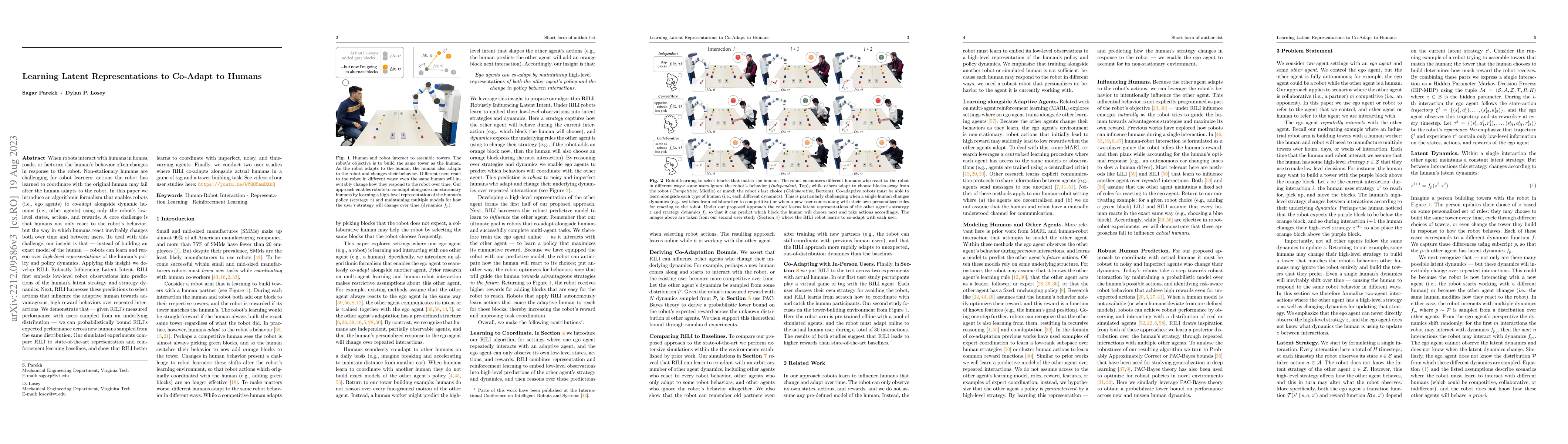 Thumbnail for Learning Latent Representations to Co-Adapt to Humans