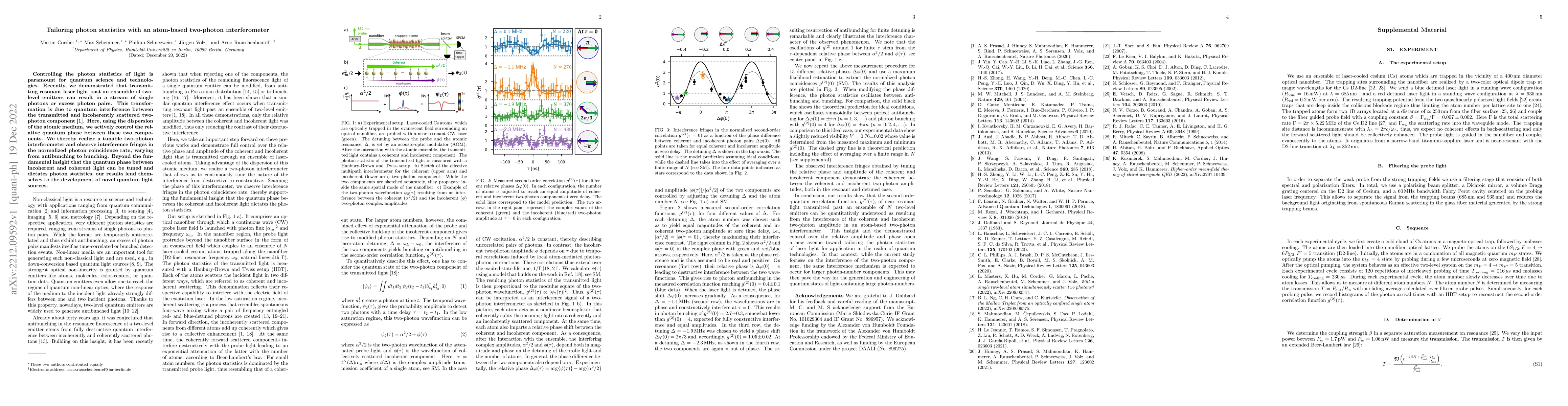 Thumbnail for Tailoring photon statistics with an atom-based two-photon interferometer