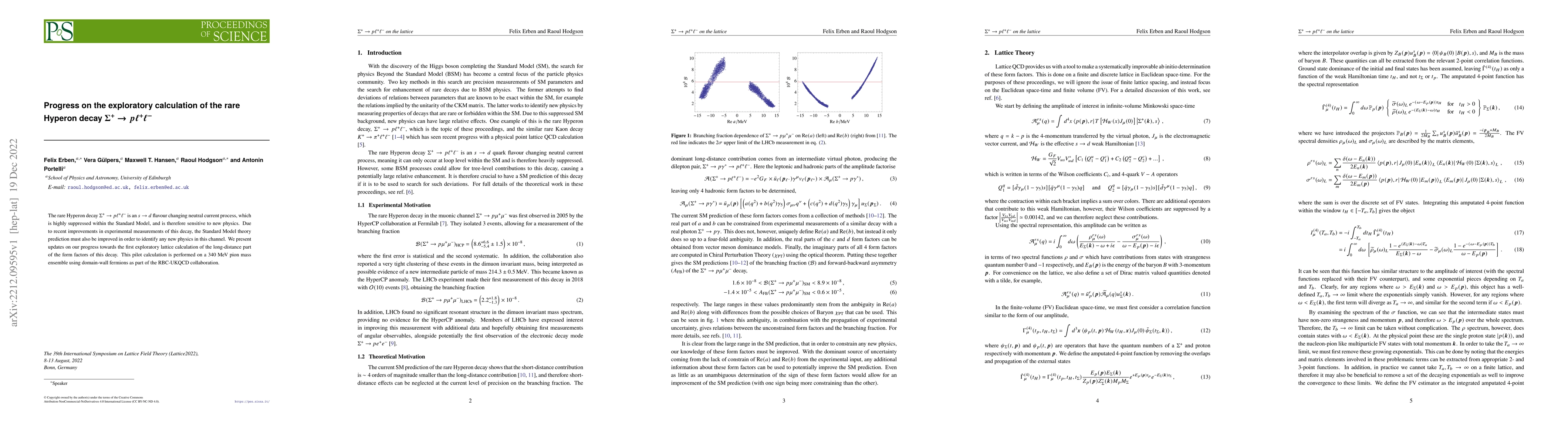 Thumbnail for Progress on the exploratory calculation of the rare Hyperon decay
  $\Sigma^+ \to p \ell^+ \ell^-$