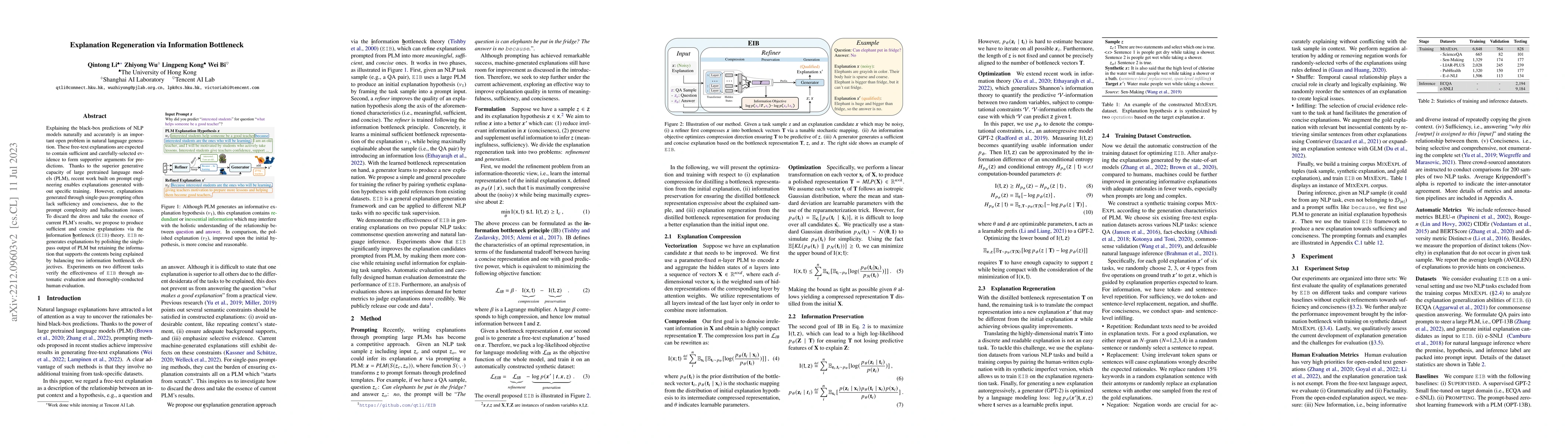Thumbnail for Explanation Regeneration via Information Bottleneck
