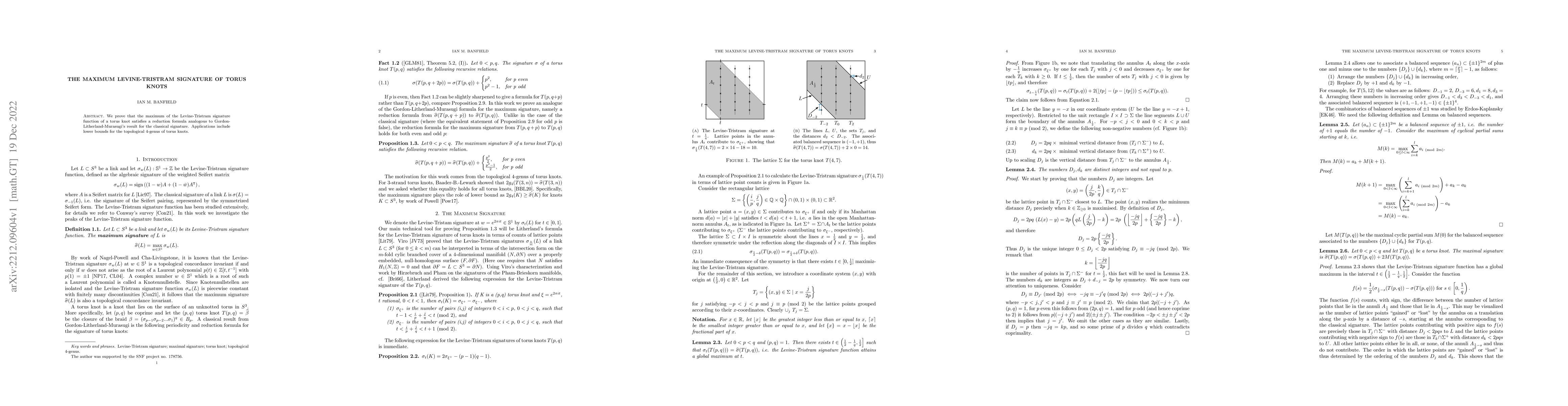 Thumbnail for The maximum Levine-Tristram signature of torus knots