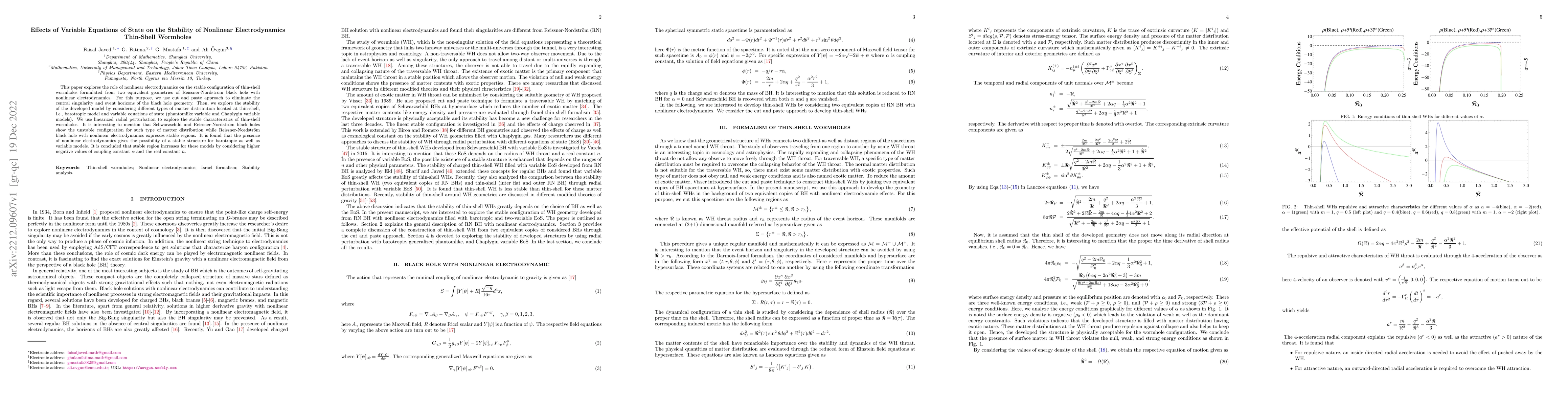 Thumbnail for Effects of Variable Equations of State on the Stability of Nonlinear
  Electrodynamics Thin-Shell Wormholes