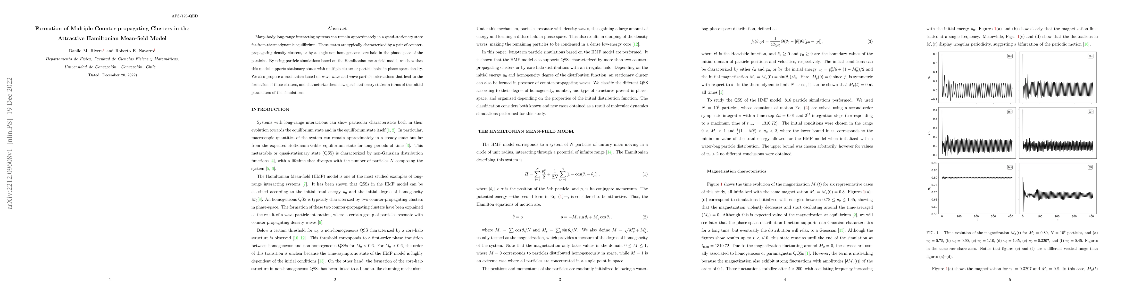 Thumbnail for Formation of Multiple Counter-propagating Clusters in the Attractive
  Hamiltonian Mean-field Model