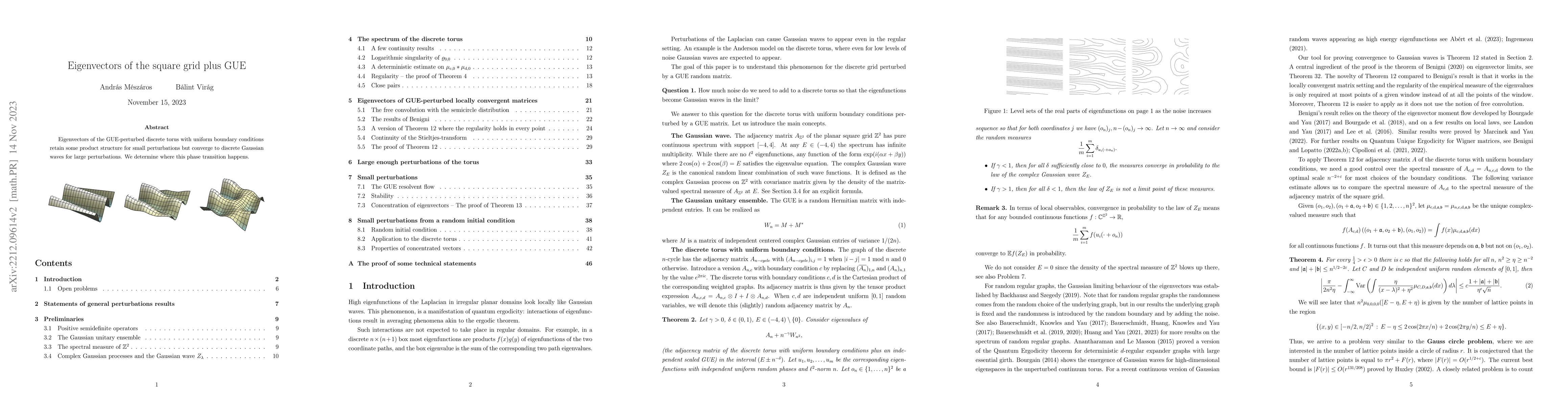 Thumbnail for Eigenvectors of the square grid plus GUE