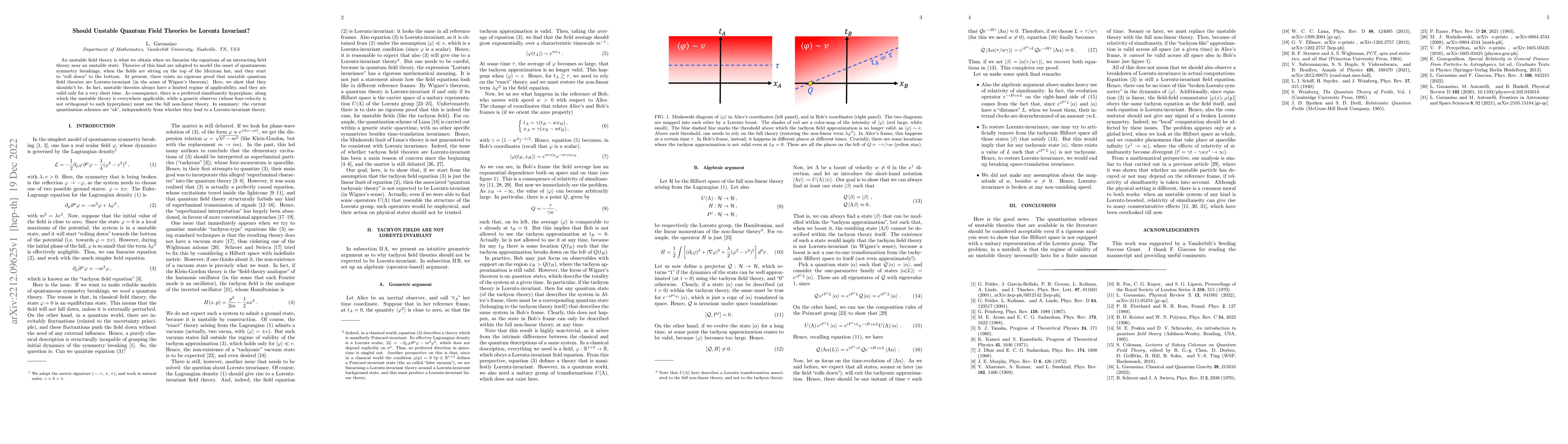 Thumbnail for Should Unstable Quantum Field Theories be Lorentz Invariant?