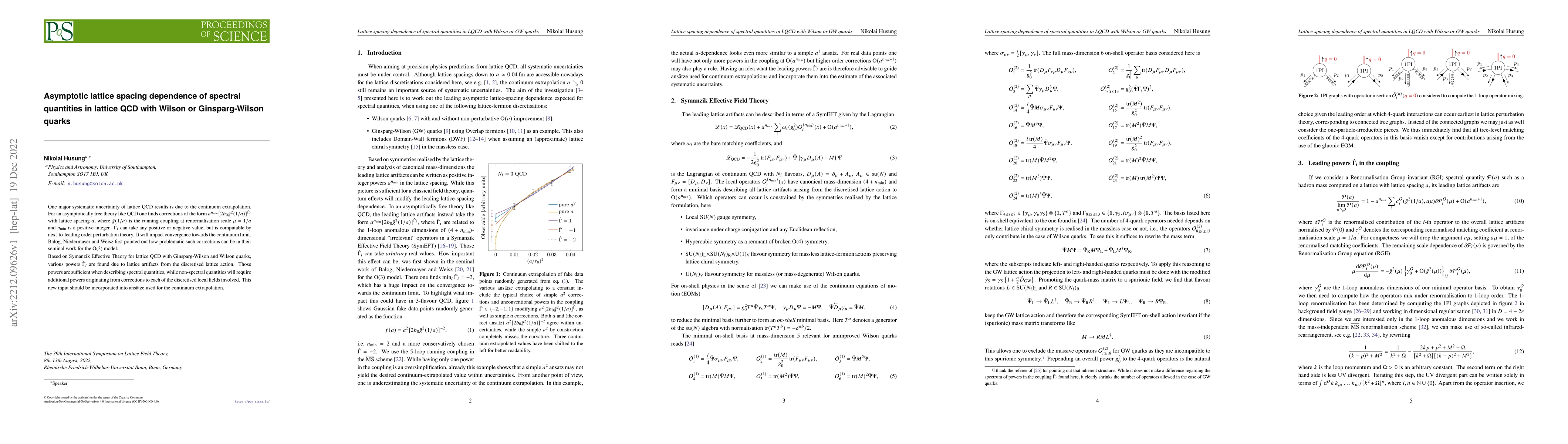 Thumbnail for Asymptotic lattice spacing dependence of spectral quantities in lattice
  QCD with Wilson or Ginsparg-Wilson quarks