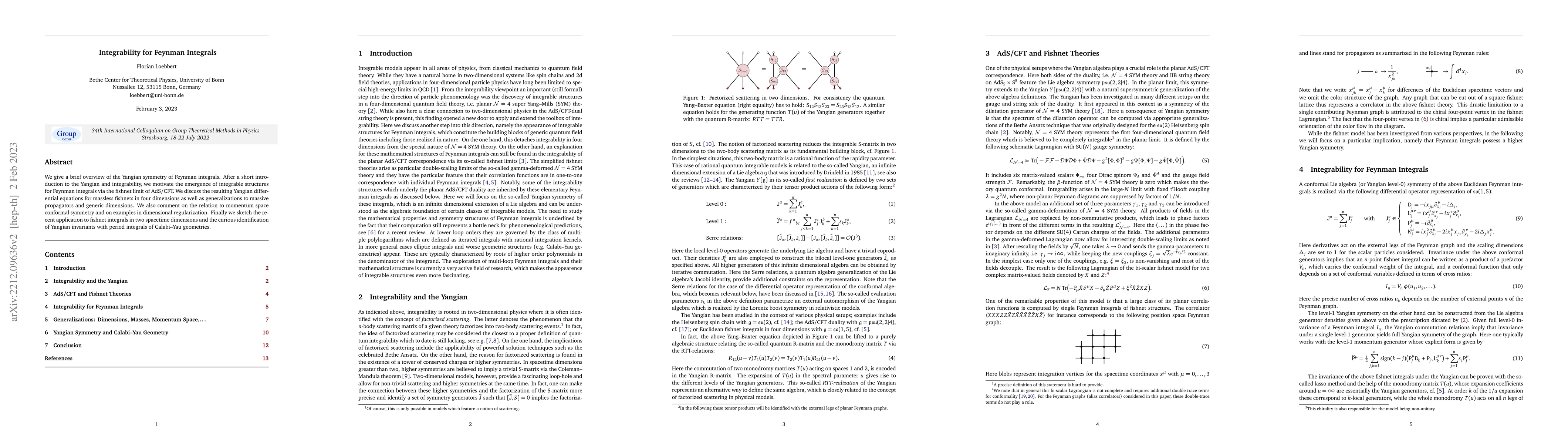 Thumbnail for Integrability for Feynman Integrals