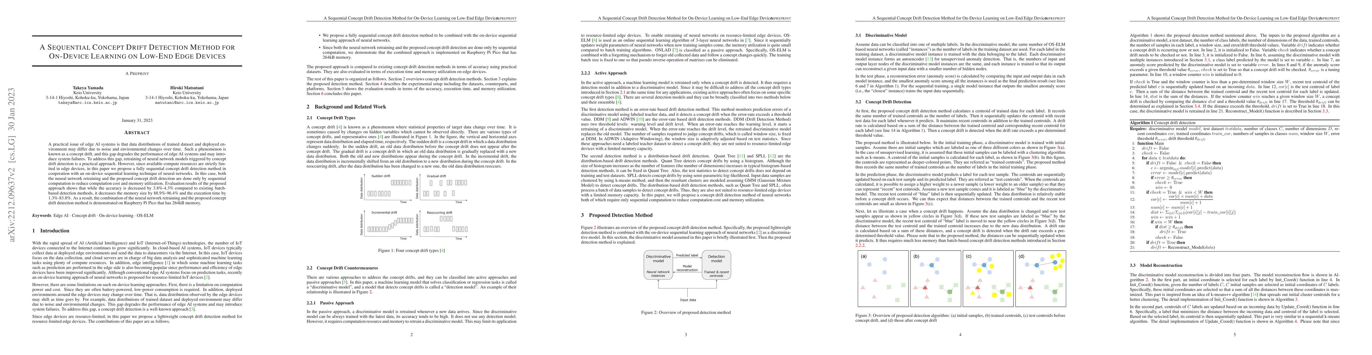 Thumbnail for A Sequential Concept Drift Detection Method for On-Device Learning on
  Low-End Edge Devices