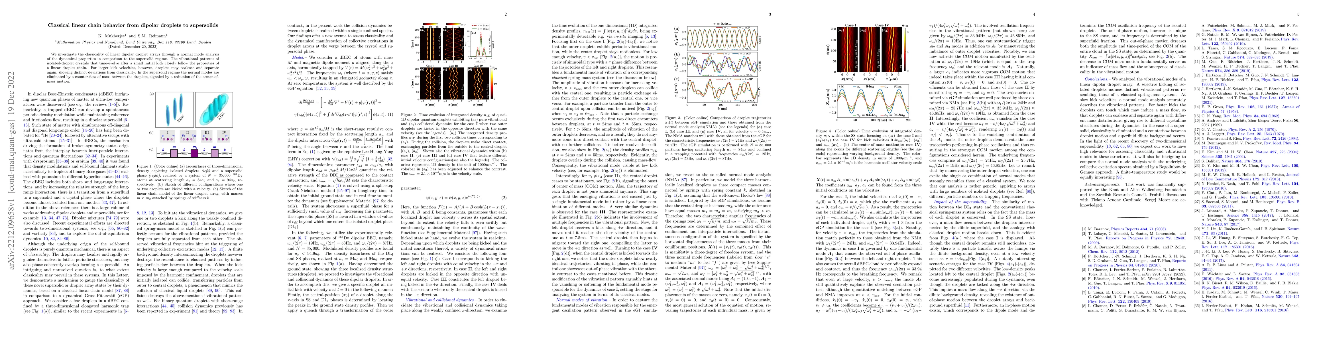 Thumbnail for Classical linear chain behavior from dipolar droplets to supersolids