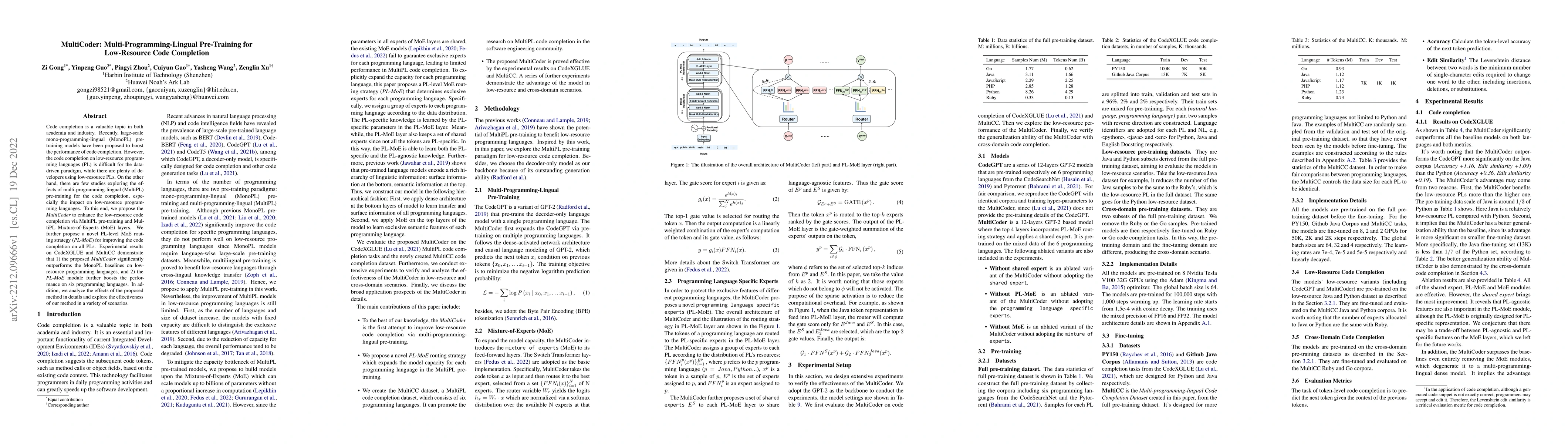 Thumbnail for MultiCoder: Multi-Programming-Lingual Pre-Training for Low-Resource Code
  Completion