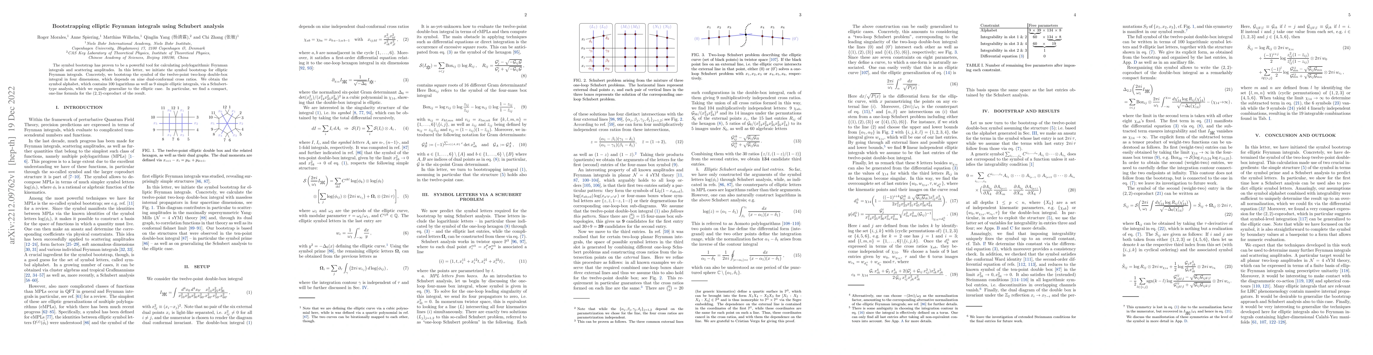 Thumbnail for Bootstrapping elliptic Feynman integrals using Schubert analysis