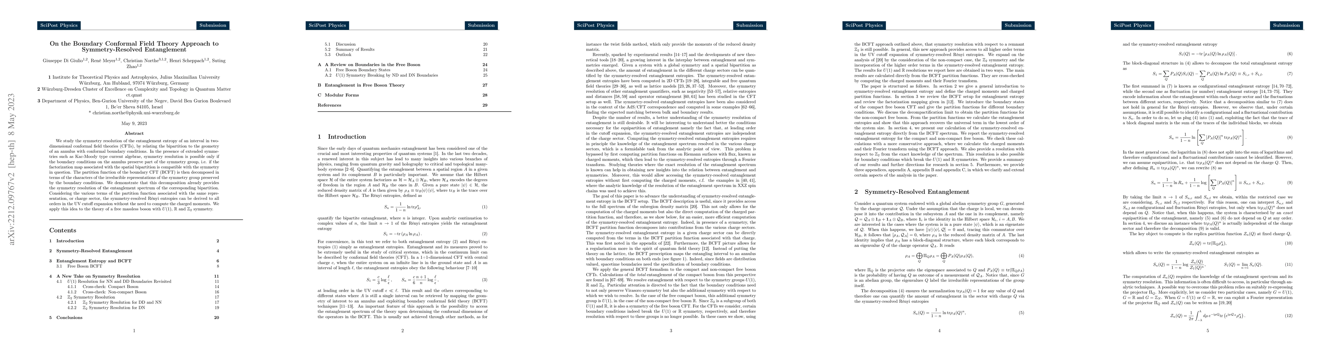 Thumbnail for On the Boundary Conformal Field Theory Approach to Symmetry-Resolved
  Entanglement