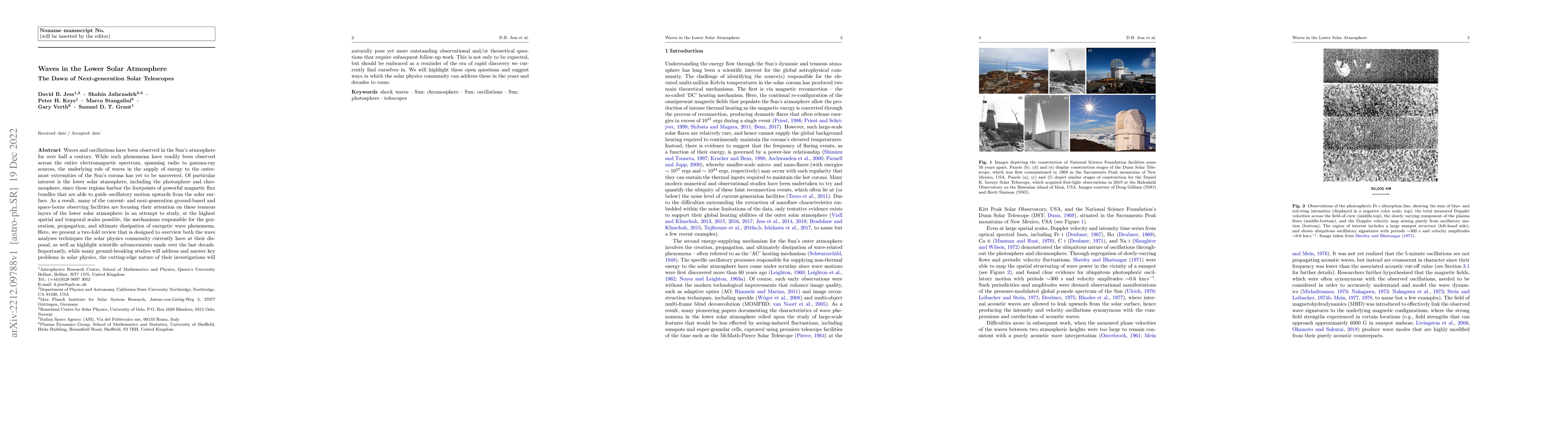 Thumbnail for Waves in the lower solar atmosphere: the dawn of next-generation solar
  telescopes