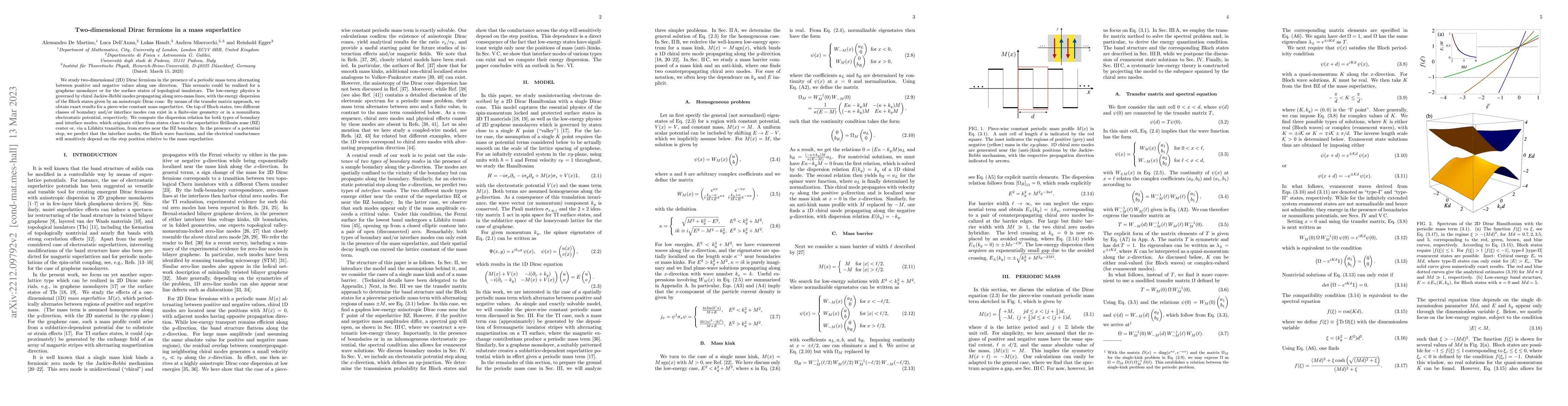 Thumbnail for Two-dimensional Dirac fermions in a mass superlattice