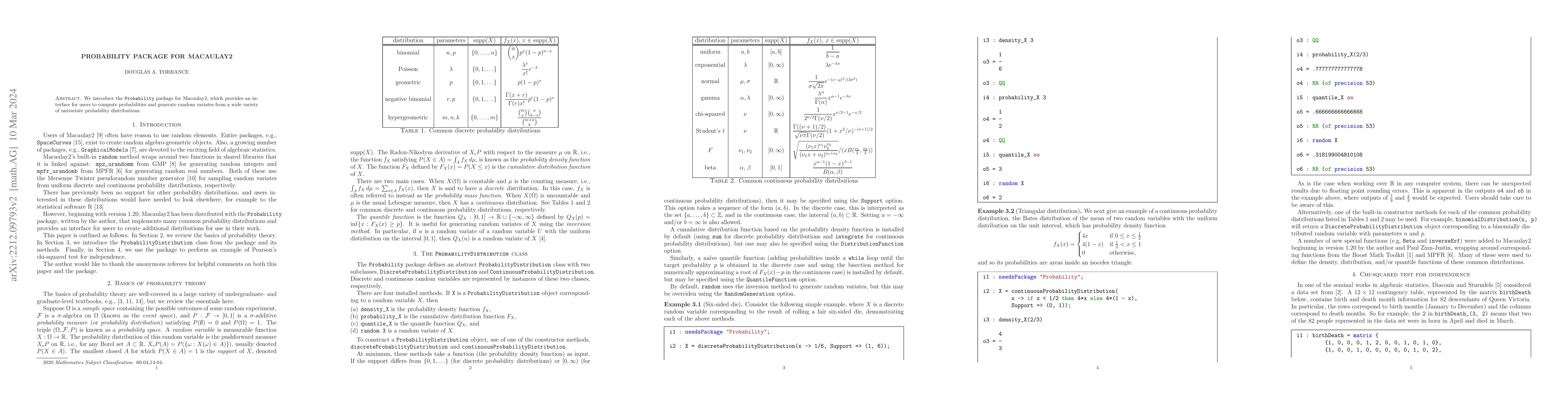 Thumbnail for Probability package for Macaulay2