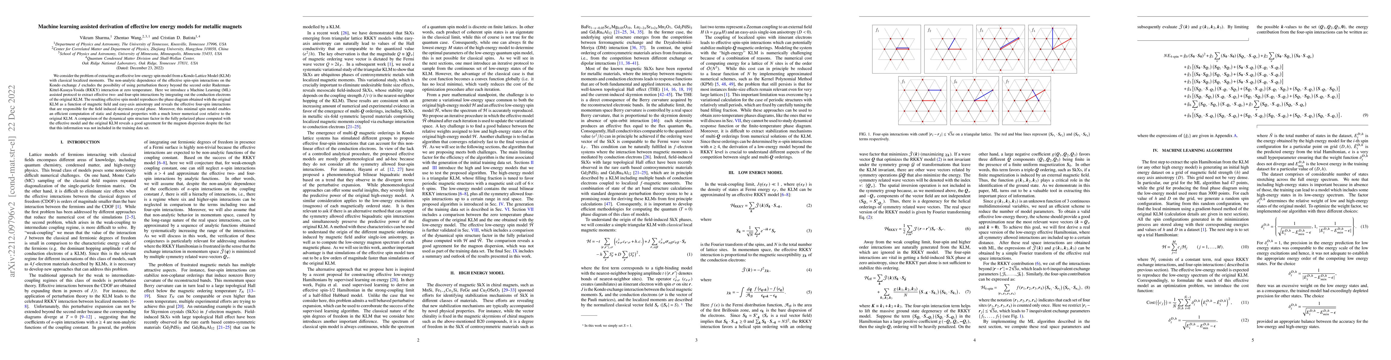 Thumbnail for Machine learning assisted derivation of effective low energy models for
  metallic magnets