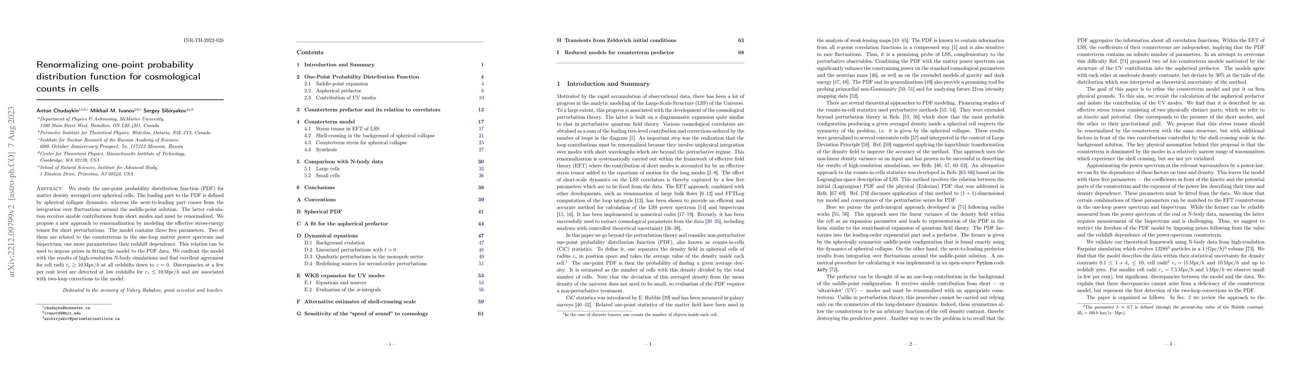 Thumbnail for Renormalizing one-point probability distribution function for
  cosmological counts in cells