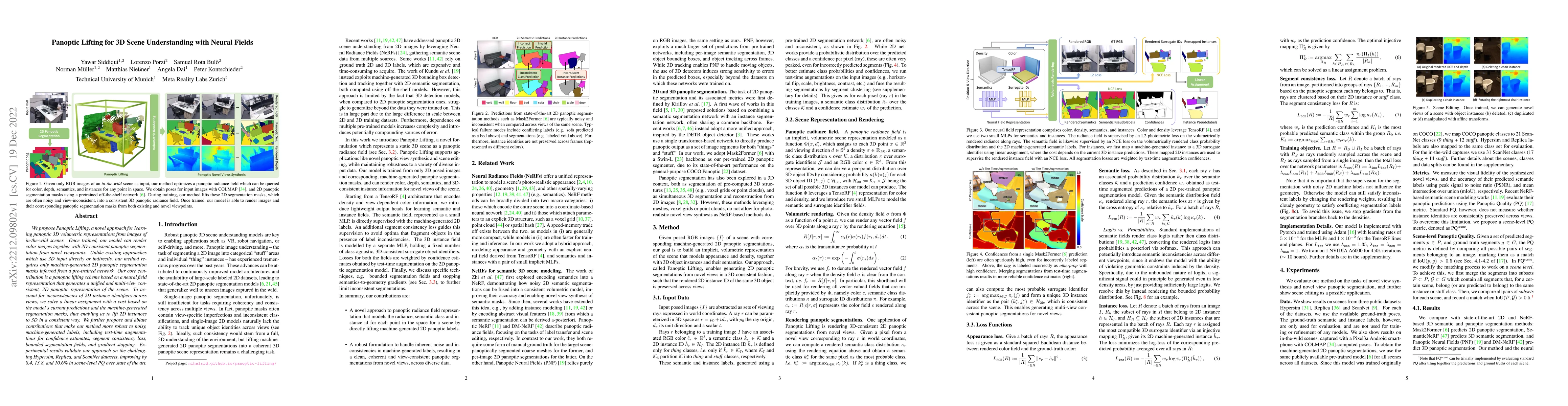 Thumbnail for Panoptic Lifting for 3D Scene Understanding with Neural Fields