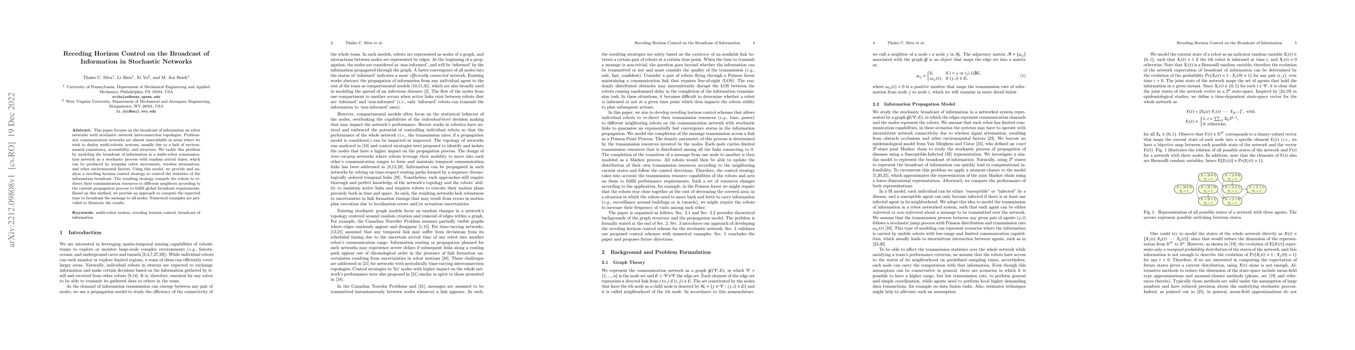Thumbnail for Receding Horizon Control on the Broadcast of Information in Stochastic
  Networks