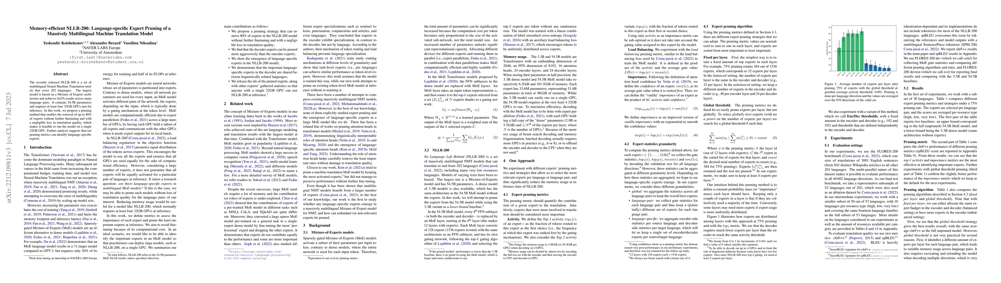 Thumbnail for Memory-efficient NLLB-200: Language-specific Expert Pruning of a
  Massively Multilingual Machine Translation Model