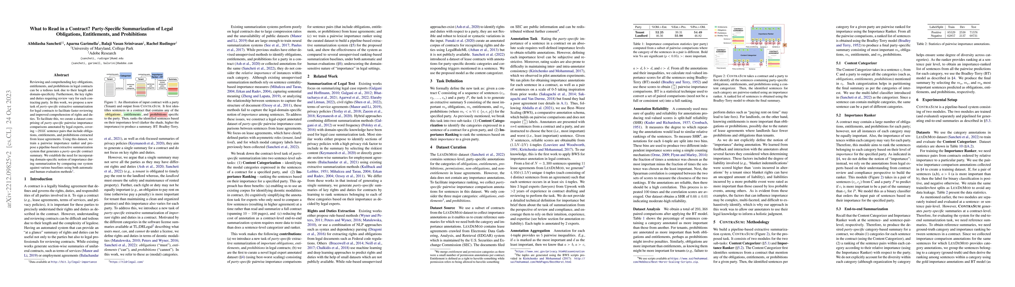 Thumbnail for What to Read in a Contract? Party-Specific Summarization of Legal
  Obligations, Entitlements, and Prohibitions
