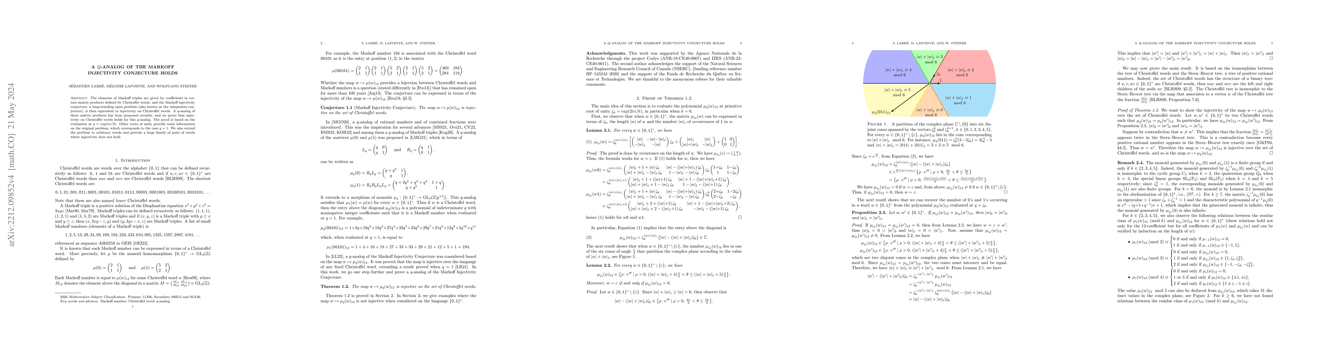 Thumbnail for A $q$-analog of the Markoff injectivity conjecture holds