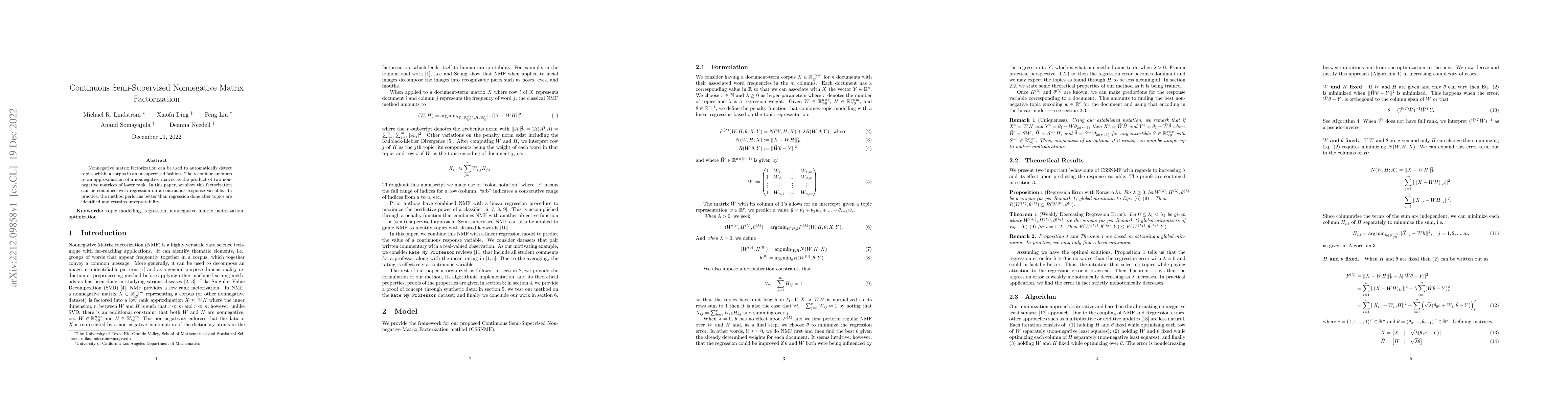 Thumbnail for Continuous Semi-Supervised Nonnegative Matrix Factorization