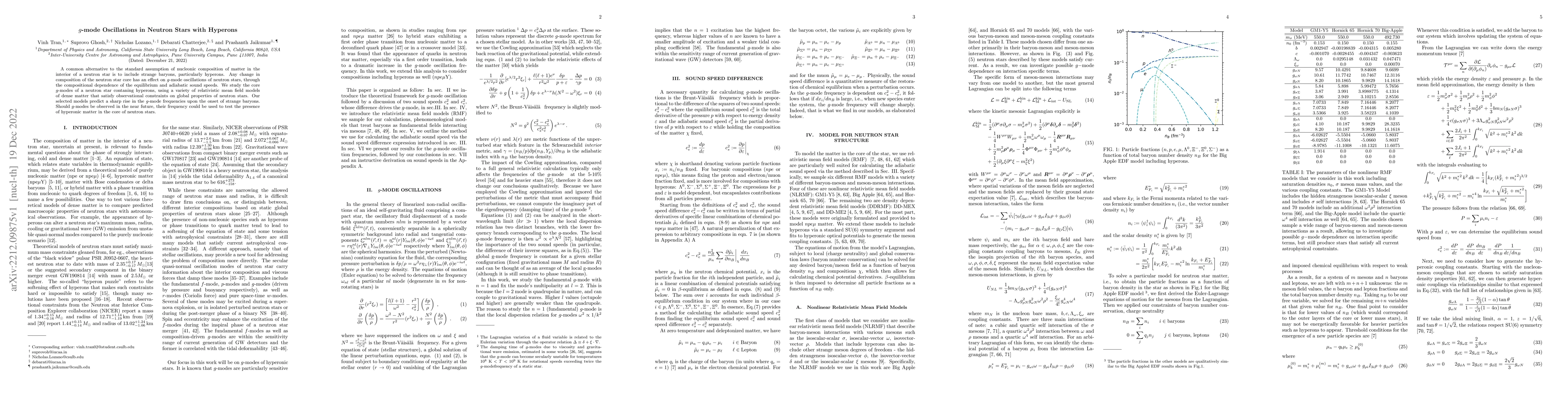 Thumbnail for g-mode Oscillations in Neutron Stars with Hyperons
