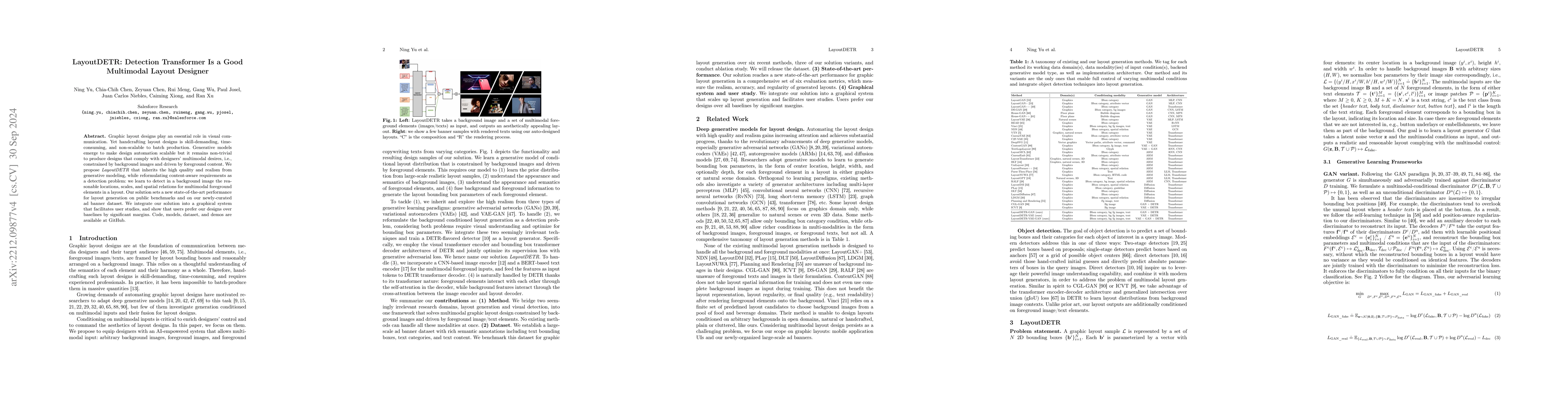 Thumbnail for LayoutDETR: Detection Transformer Is a Good Multimodal Layout Designer