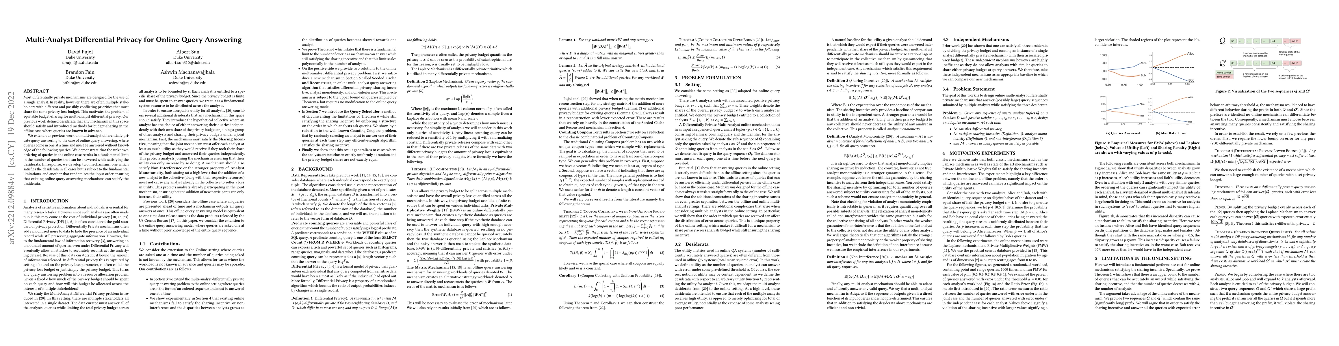 Thumbnail for Multi-Analyst Differential Privacy for Online Query Answering