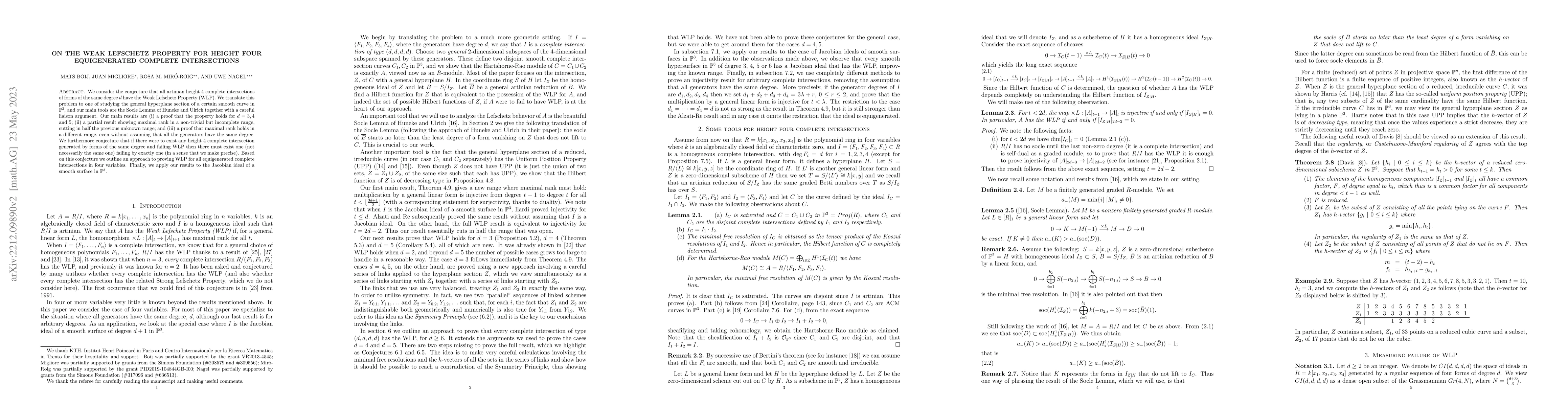 Thumbnail for On the Weak Lefschetz Property for height four equigenerated complete
  intersections