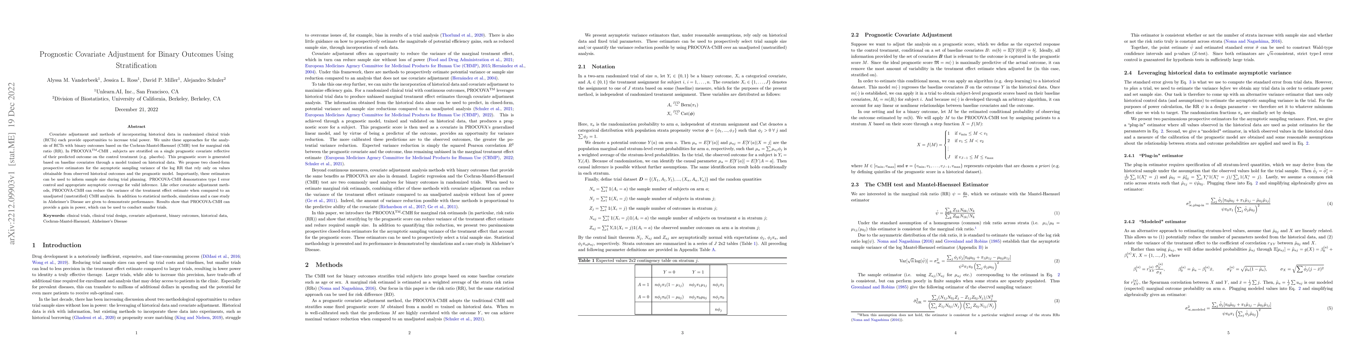 Thumbnail for Prognostic Covariate Adjustment for Binary Outcomes Using Stratification
