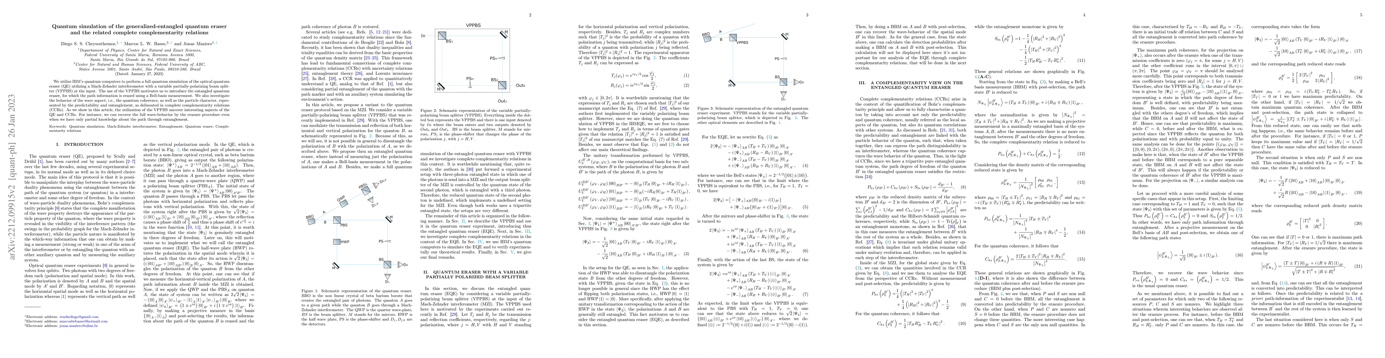 Thumbnail for Quantum simulation of the generalized-entangled quantum eraser and the
  related complete complementarity relations