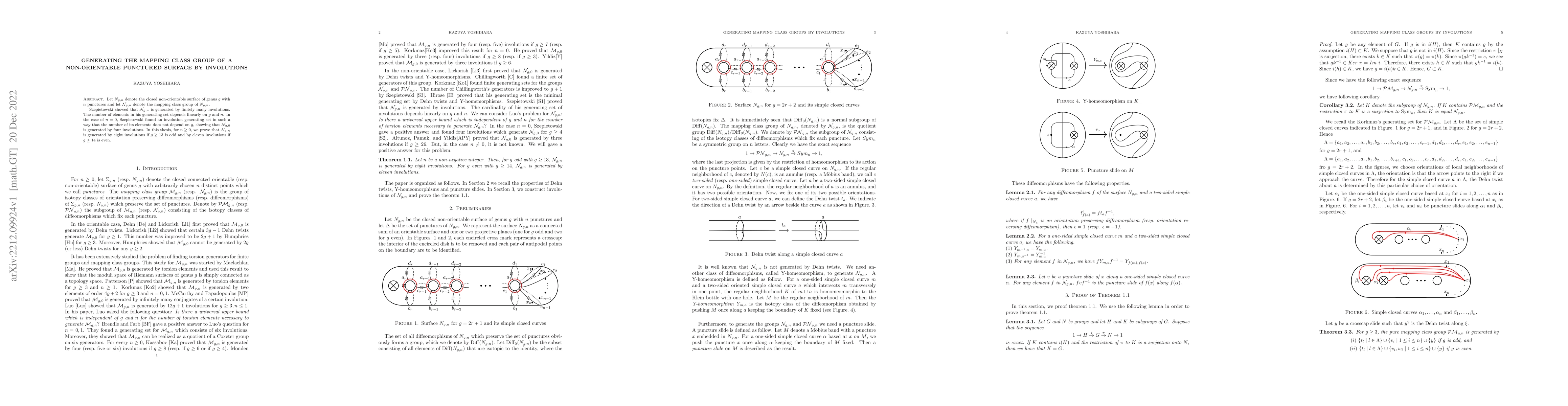 Thumbnail for Generating the mapping class group of a non-orientable punctured surface
  by involutions