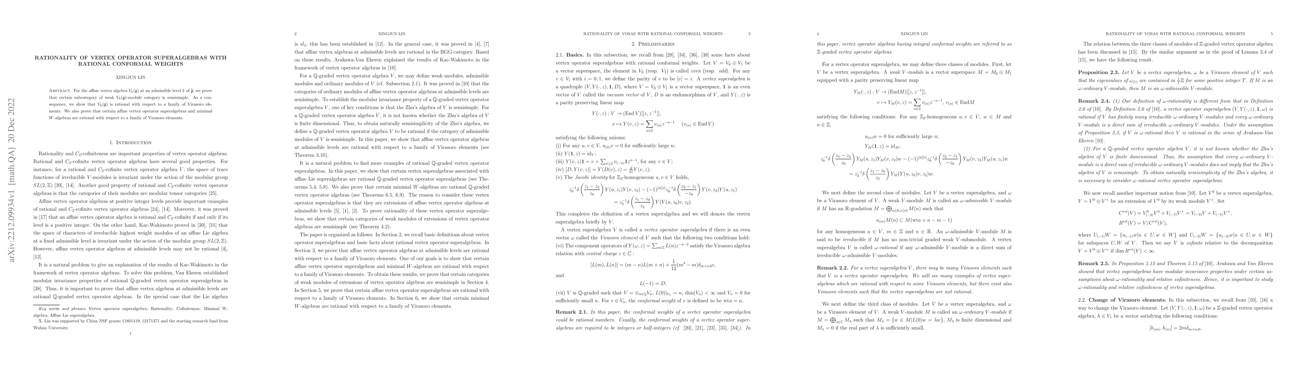 Thumbnail for Rationality of vertex operator superalgebras with rational conformal
  weights