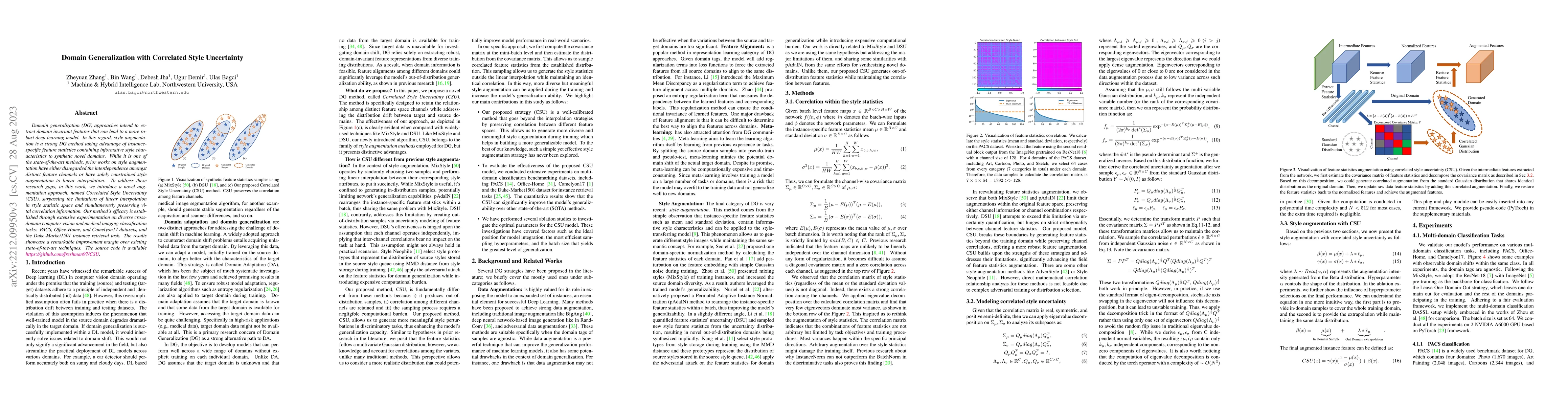 Thumbnail for Domain Generalization with Correlated Style Uncertainty