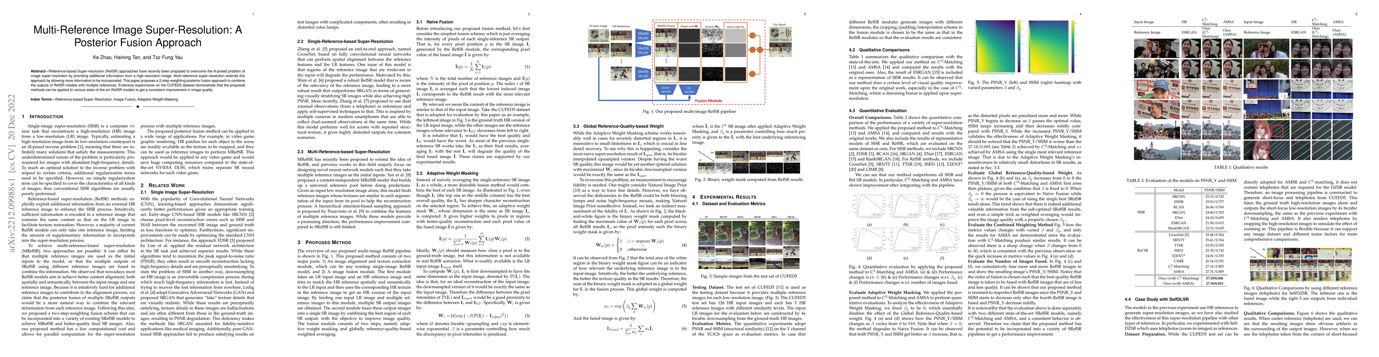 Thumbnail for Multi-Reference Image Super-Resolution: A Posterior Fusion Approach