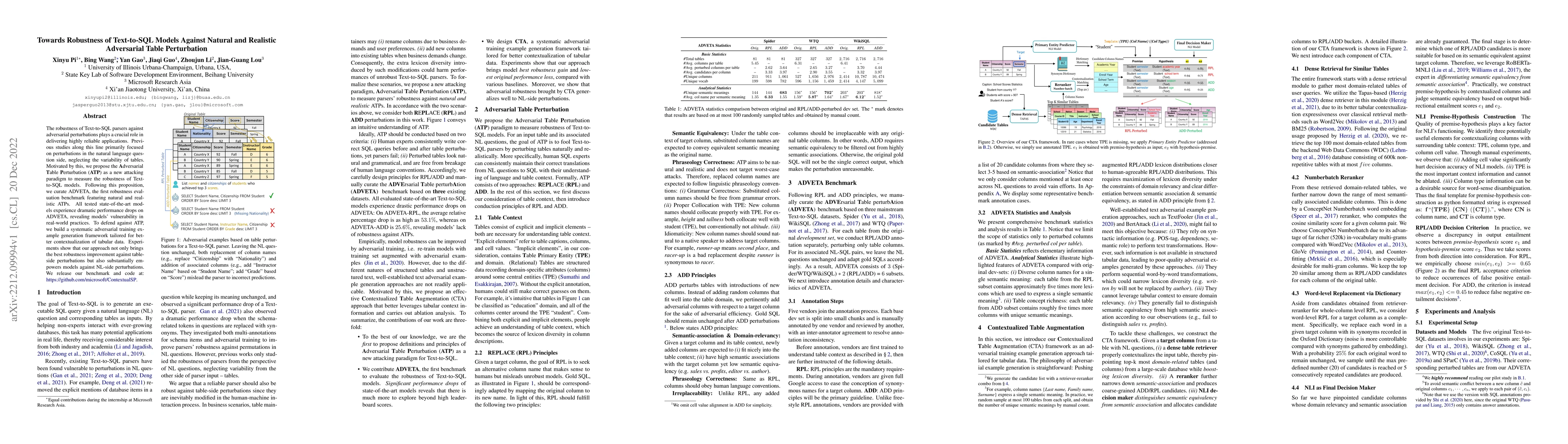 Thumbnail for Towards Robustness of Text-to-SQL Models Against Natural and Realistic
  Adversarial Table Perturbation