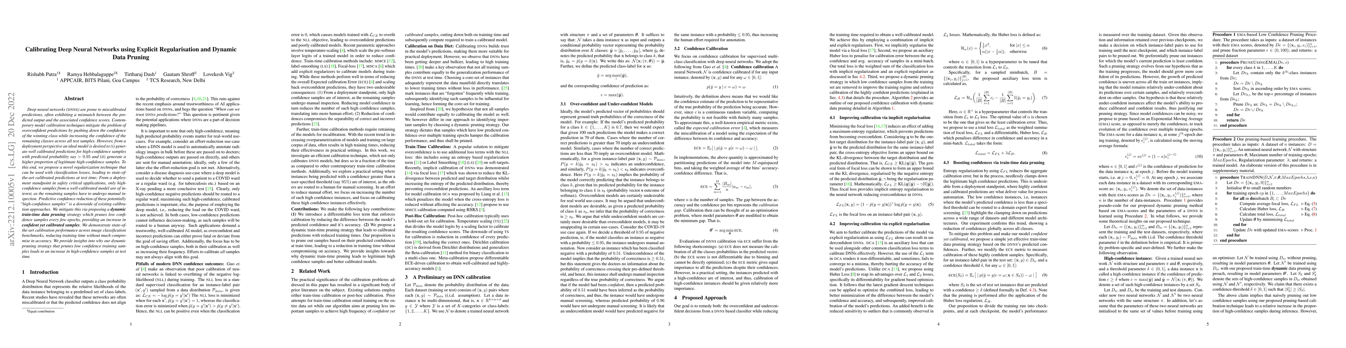 Thumbnail for Calibrating Deep Neural Networks using Explicit Regularisation and
  Dynamic Data Pruning