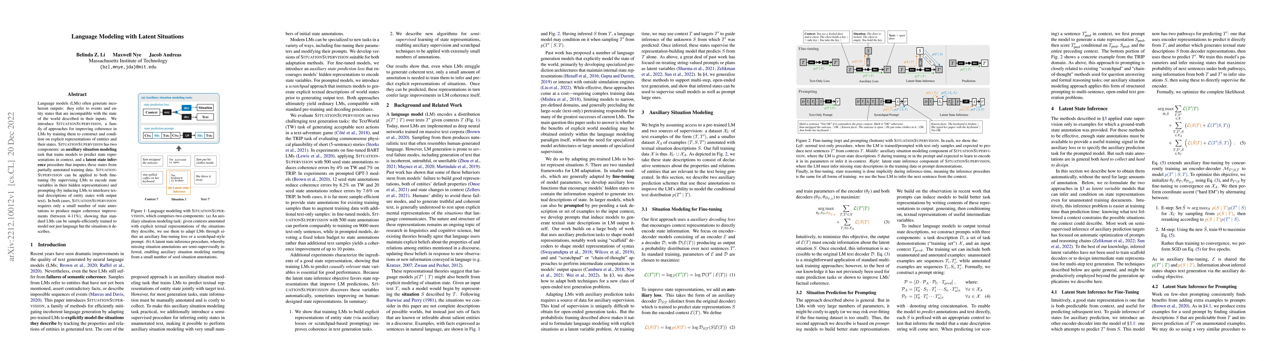 Thumbnail for Language Modeling with Latent Situations