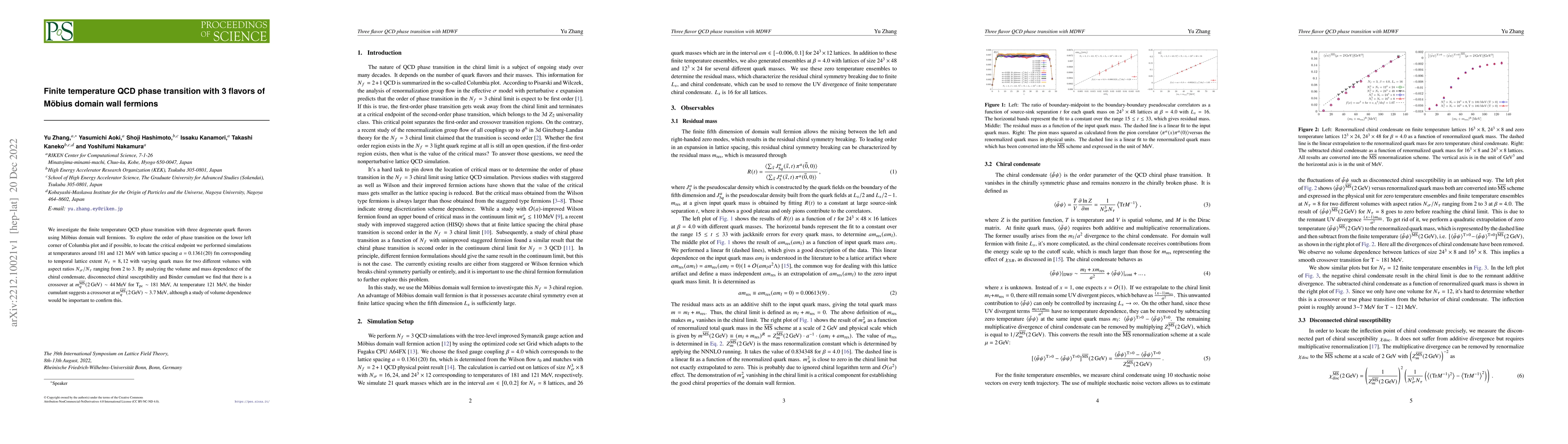 Thumbnail for Finite temperature QCD phase transition with 3 flavors of M\"obius
  domain wall fermions