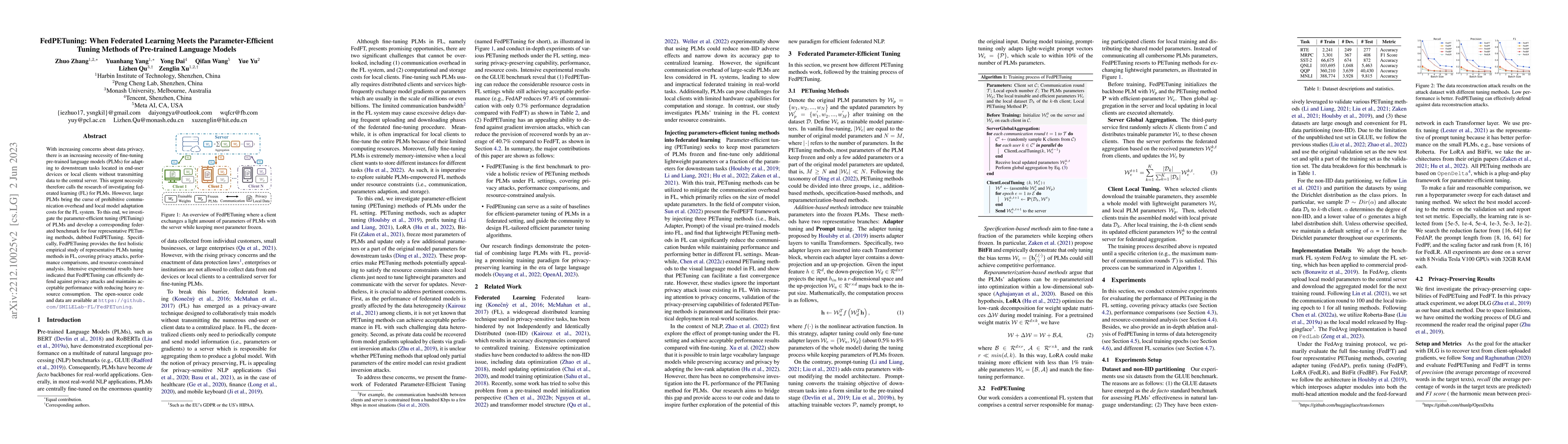 Thumbnail for When Federated Learning Meets Pre-trained Language Models'
  Parameter-Efficient Tuning Methods