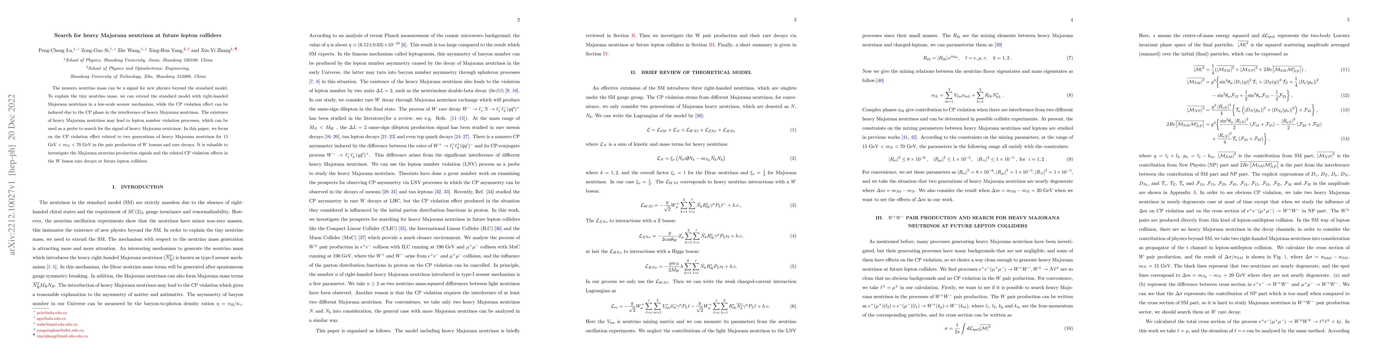 Thumbnail for Search for heavy Majorana neutrinos at future lepton colliders