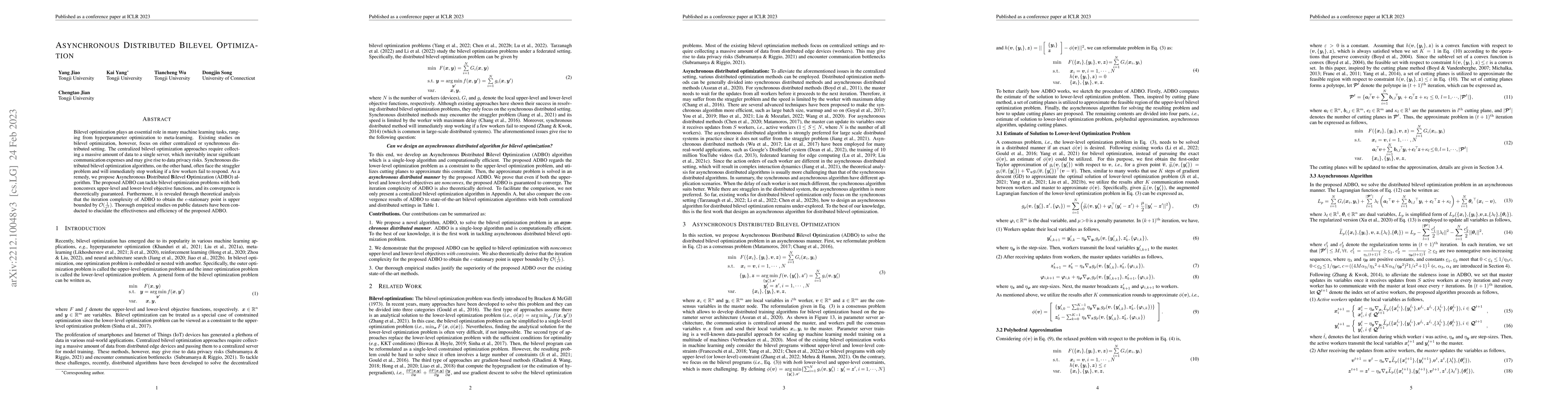 Thumbnail for Asynchronous Distributed Bilevel Optimization
