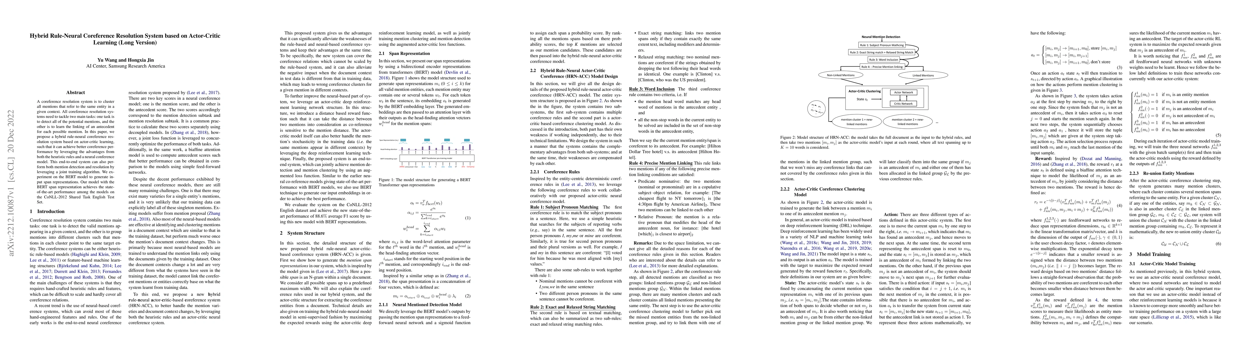 Thumbnail for Hybrid Rule-Neural Coreference Resolution System based on Actor-Critic
  Learning