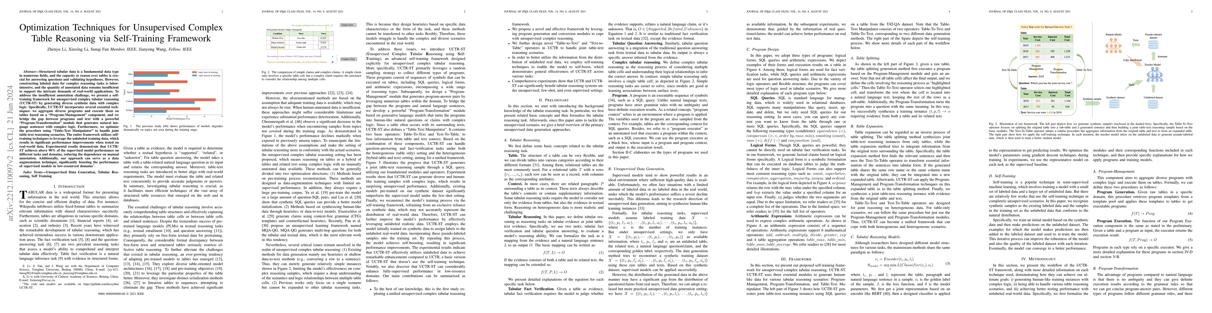 Thumbnail for Optimization Techniques for Unsupervised Complex Table Reasoning via
  Self-Training Framework