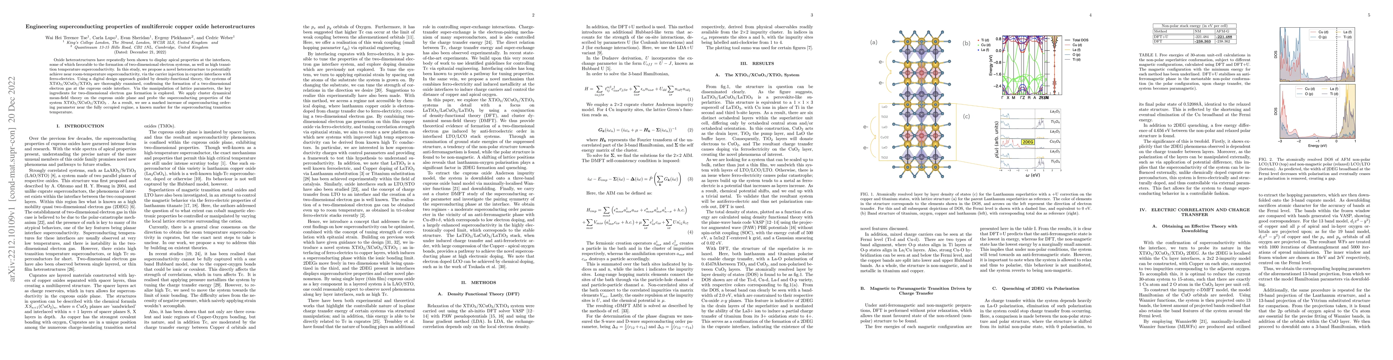 Thumbnail for Engineering superconducting properties of multiferroic copper oxide
  heterostructures