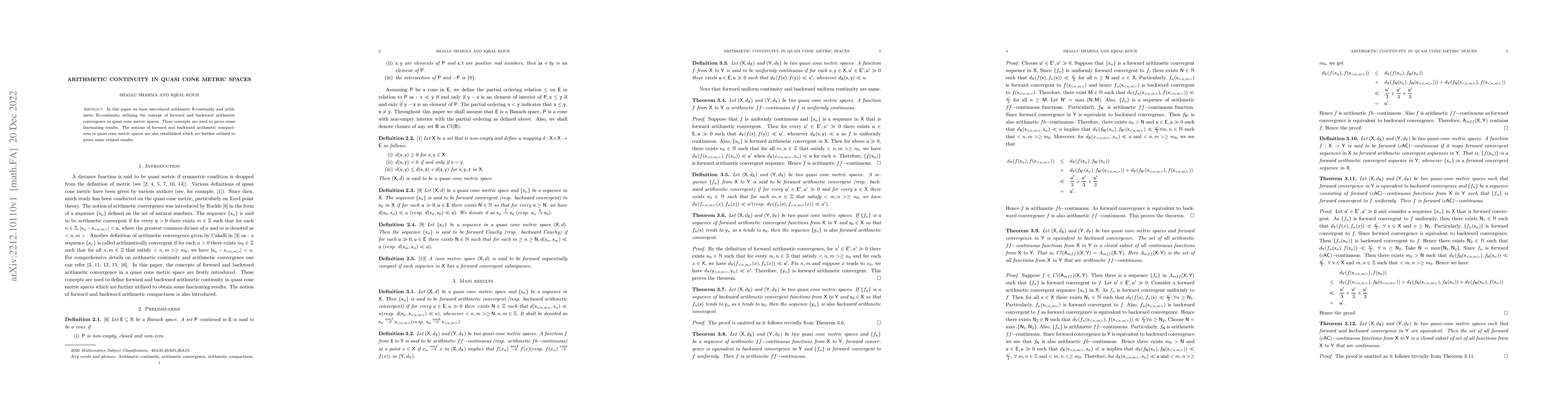Thumbnail for Arithmetic continuity in quasi cone metric spaces