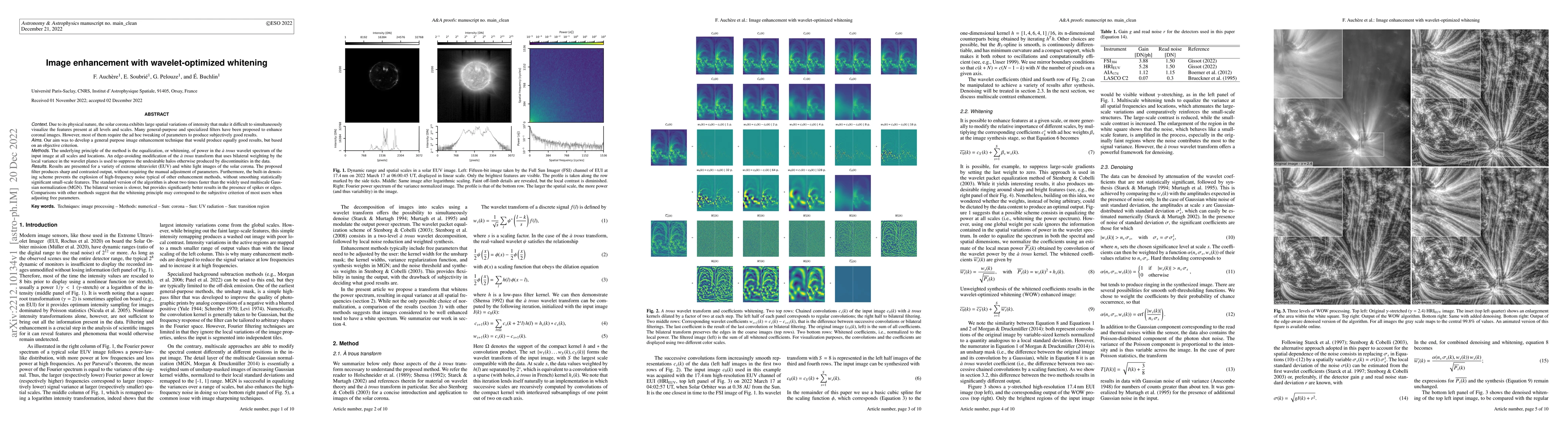 Thumbnail for Image enhancement with wavelet-optimized whitening